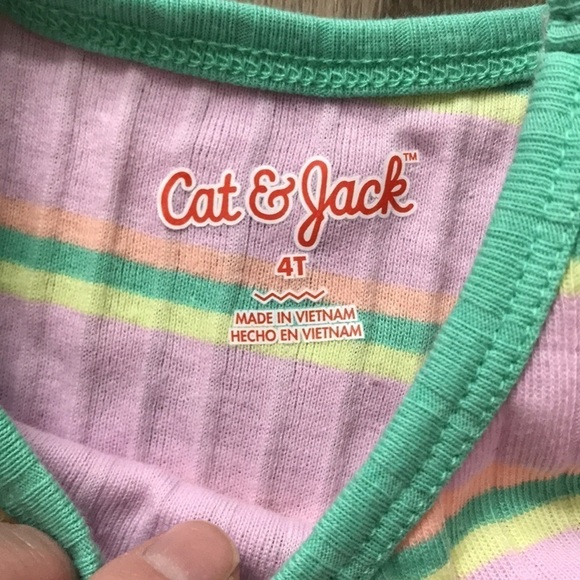 4/$25 Cat & Jack 4T tank top pretty spring colours - Picture 3 of 4